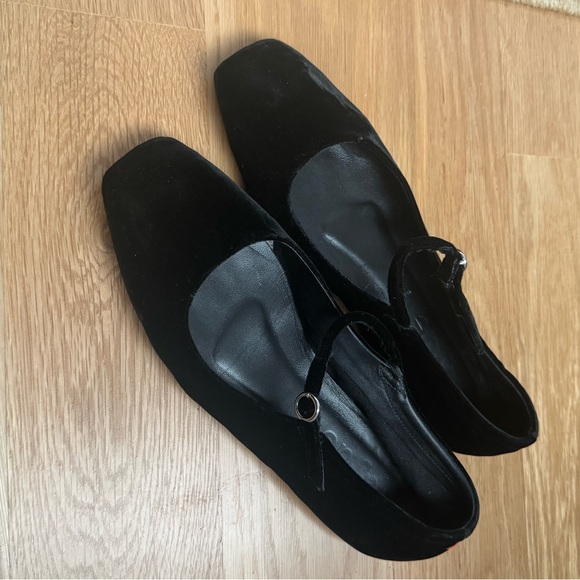 AEYDE Navy Uma Velvet Mary-Jane Ballerina Flats EU 37 - Picture 7 of 8